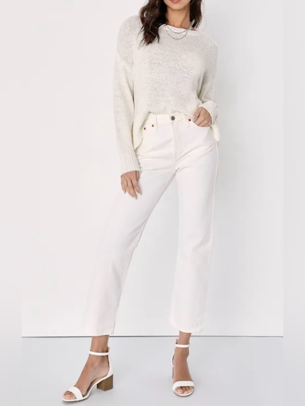 Levi's White Wedgie Straight Leg Jeans - Size 25
